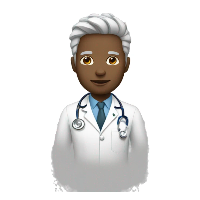 doctor white skin without glasses sticker