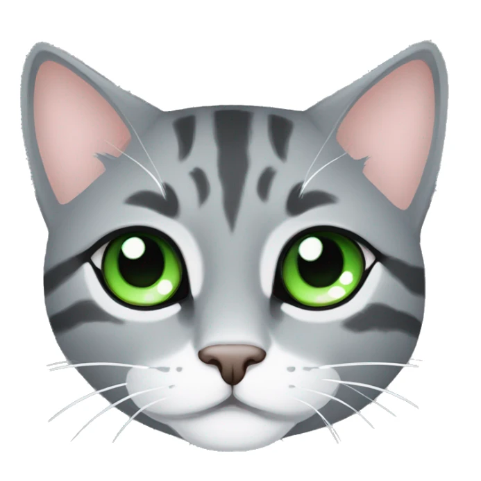 Cara de Gato gris con ojos verdes durmiendo Zzz sticker