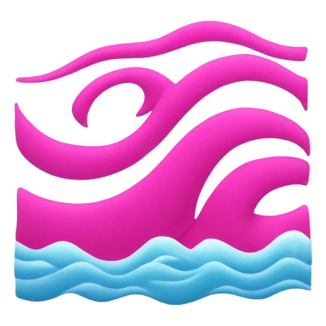 Original wave emoji but in hot pink sticker