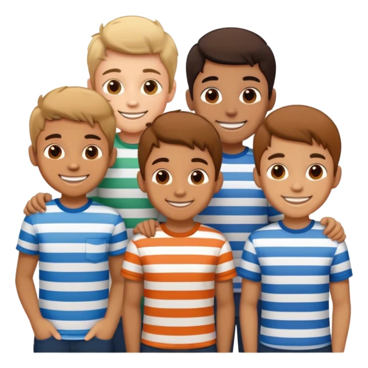 boys in striped shirts smiling sticker