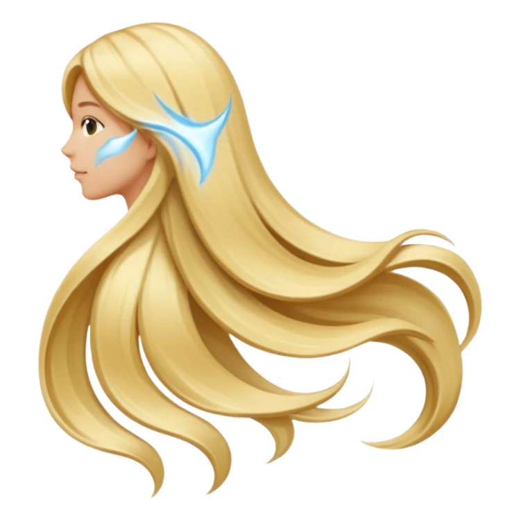 back view of long blonde hair, simple and clear sticker