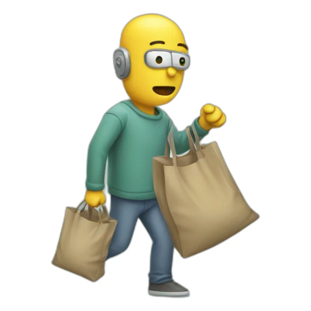 bender stealing a bag of money sticker