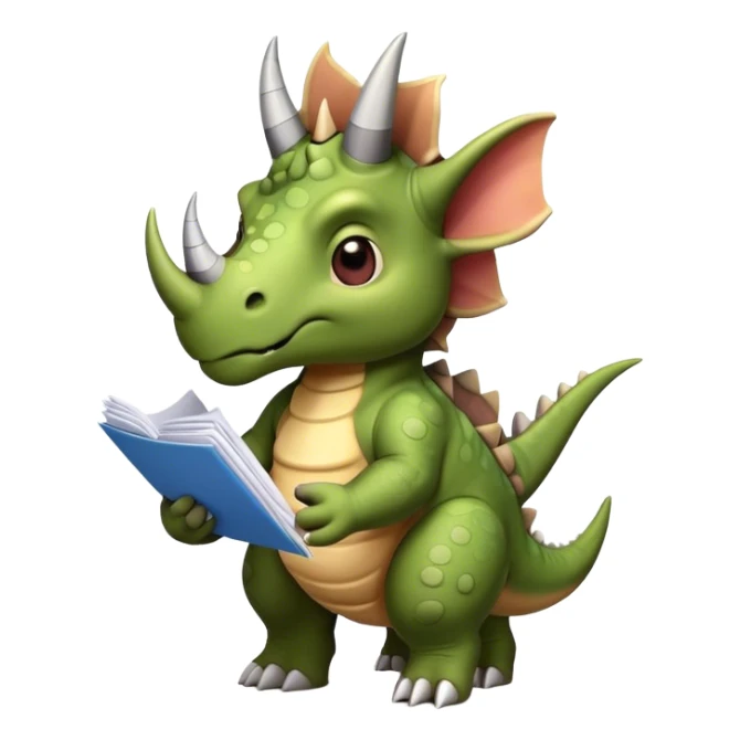 triceratops with a lot of papers sticker