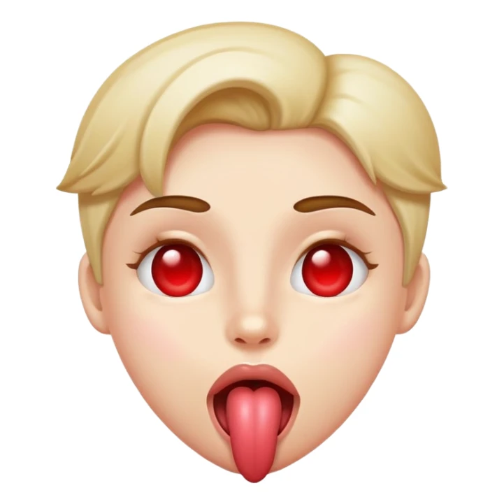 heart eyes with tongue out  sticker