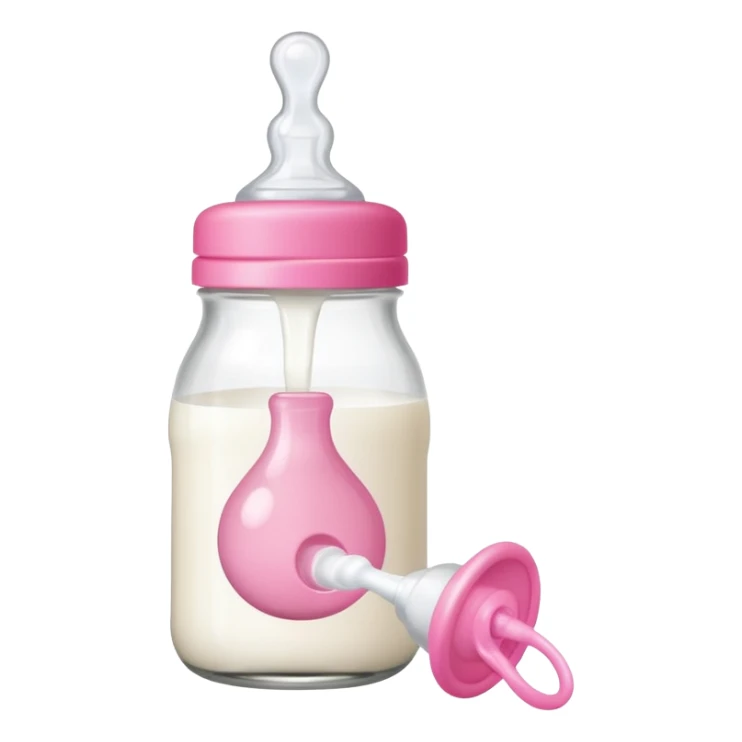 baby Milk bottle beside pacifier sticker