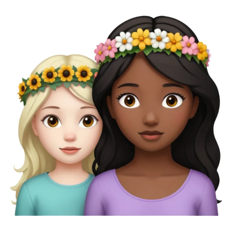 Envy - feeling of discontent at another's advantages or possessions - young plain girl looking sideways at a very pretty black girl  sticker