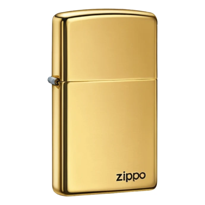 Zippo closed golden lighter with slightly scratches sticker