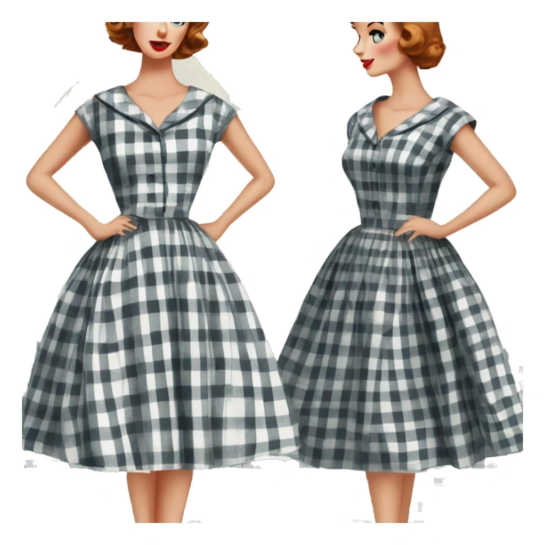 vintage 50's dress gingham dress sticker