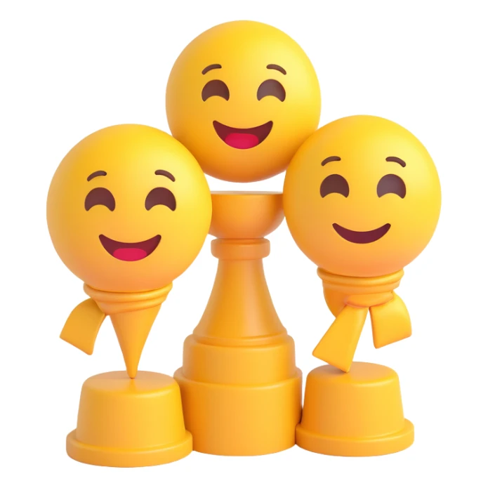 winners in 1st, 2nd & 3rd place emoji  sticker