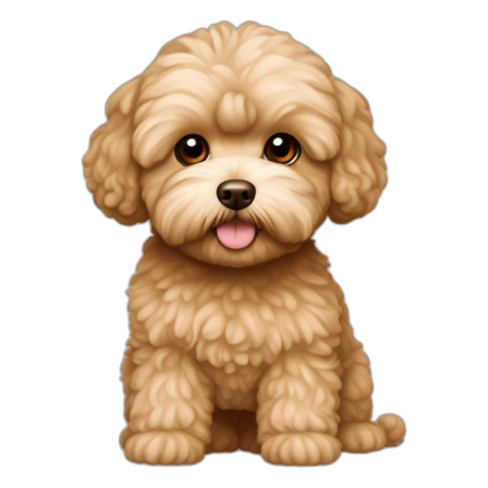 Beige maltipoo, brown teckle kannicheb sticker