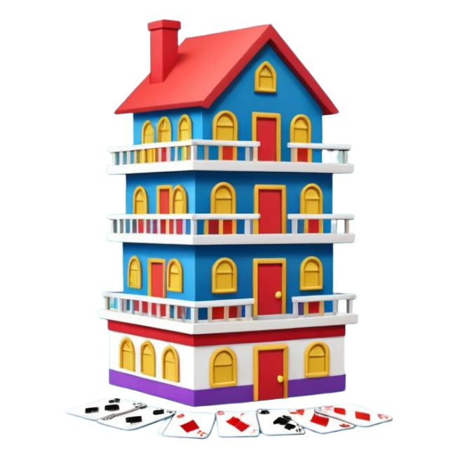 House made out of playing cards sticker