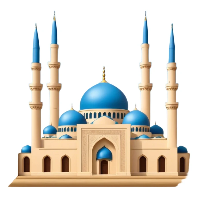 Mohammad Al-Amin Mosque Emoji of Beirut – Featuring its blue dome, tall minarets, and Arabic calligraphy. sticker