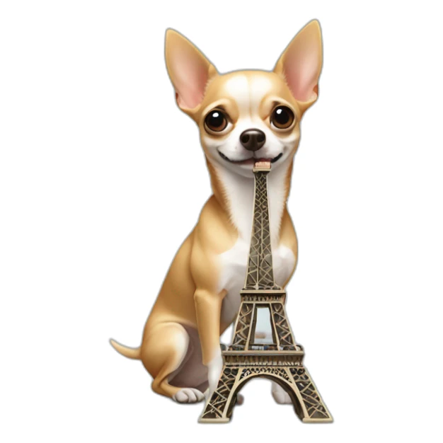 chihuahua eiffel tower sticker