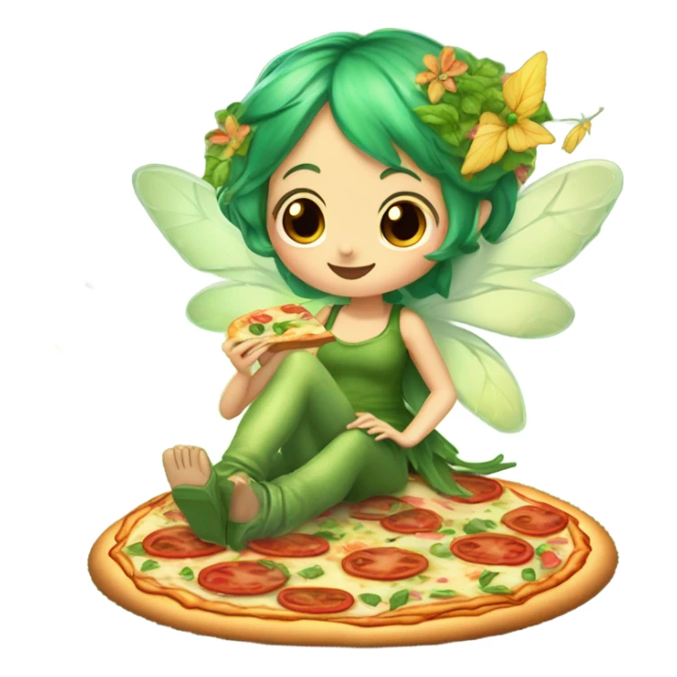 Pizza eating weed fairy sticker