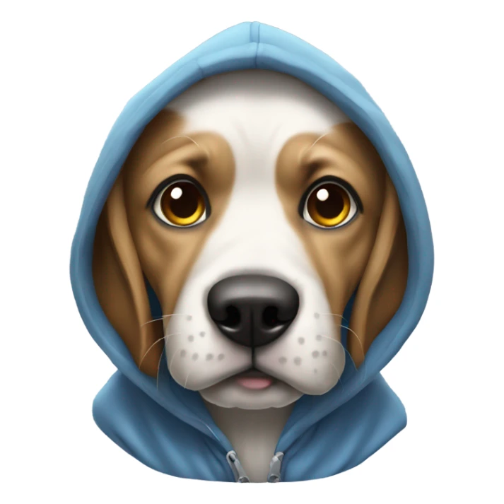 Cold dog with a hoodie sticker