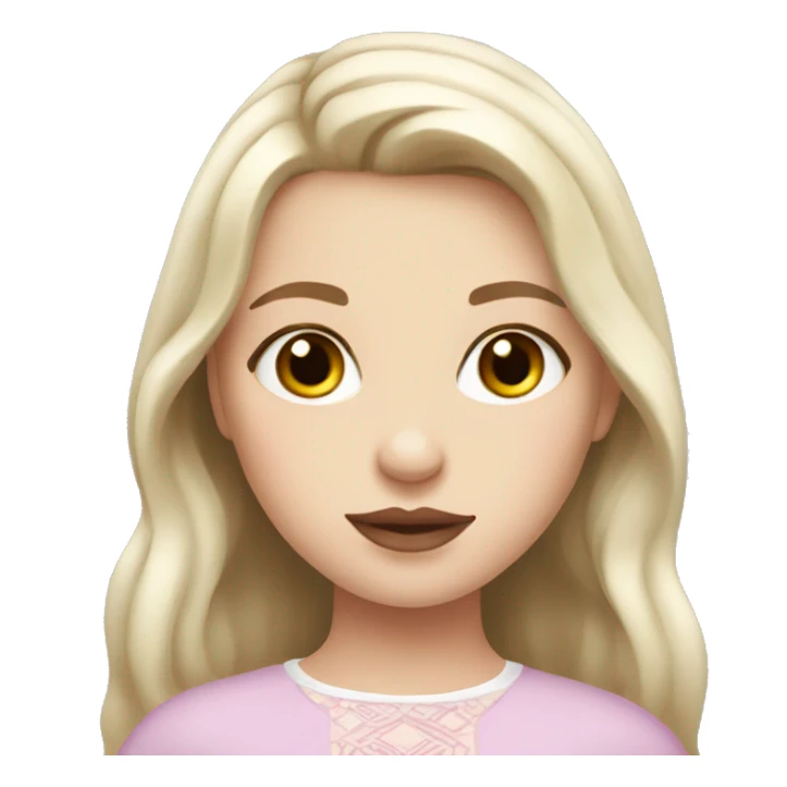 slavic girl white skin and light PINK lips sticker