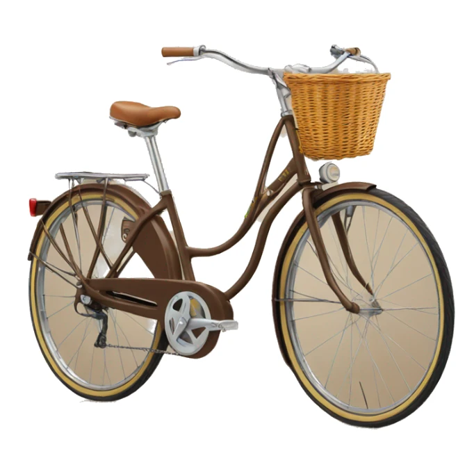 peugeot vintage brown bike with front basket  sticker