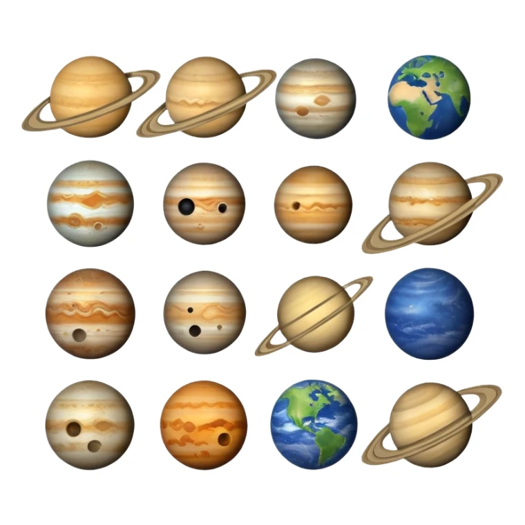 12 planets emojis I need a line for each planet :mercury Venus  sticker
