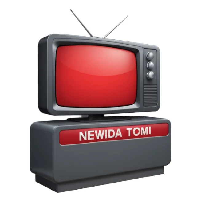 Create a baseboard to display the news headline and the interviewee's name, in a television style, using dark gray and red. In one corner, include a rounded space for the media outlet's logo. sticker