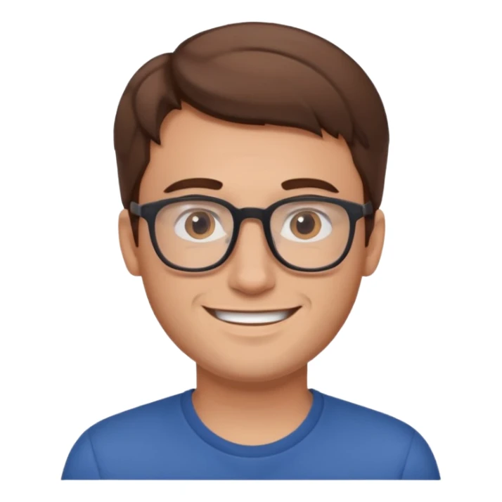 a young dad with brown hair, glasses, without beard sticker
