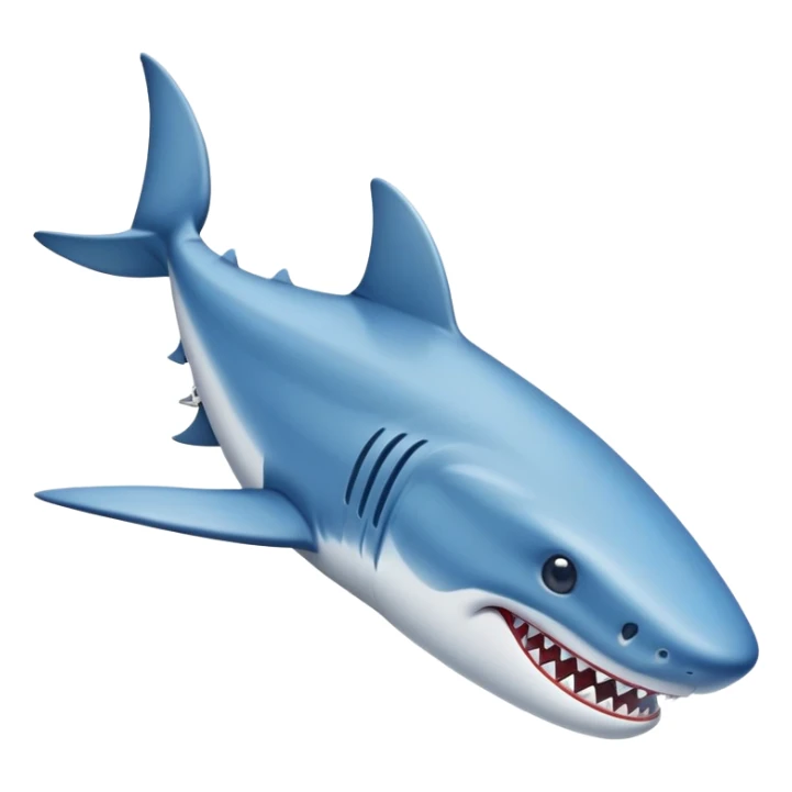 Un tiburón con zapatillas nike azules  sticker