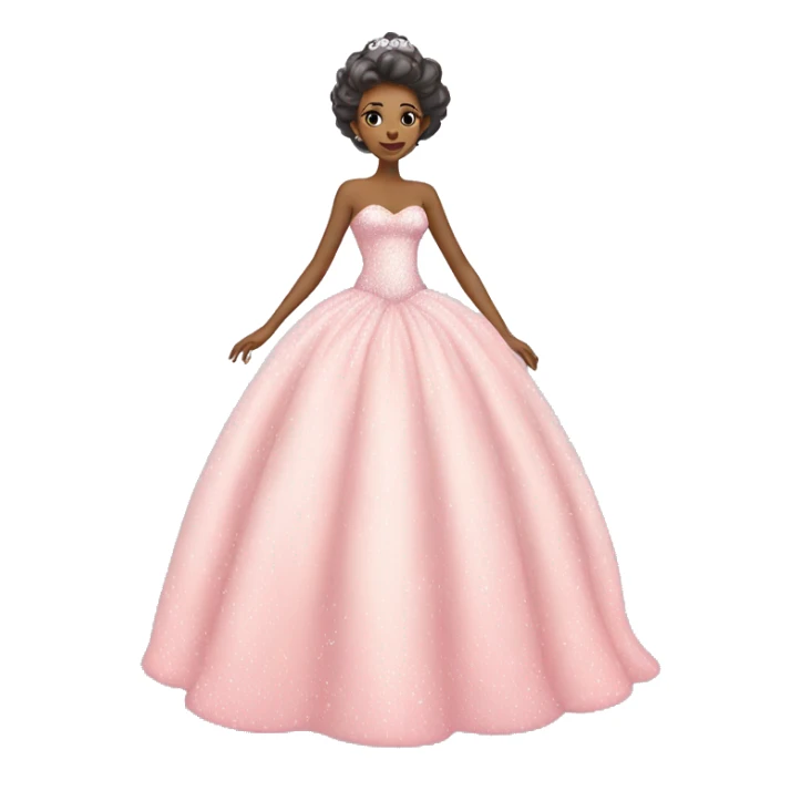 Pastel pink ball gown with sparkles sticker