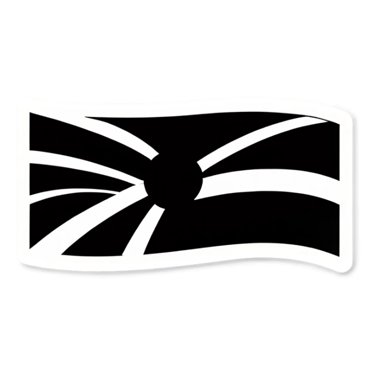 Flag black and white sticker