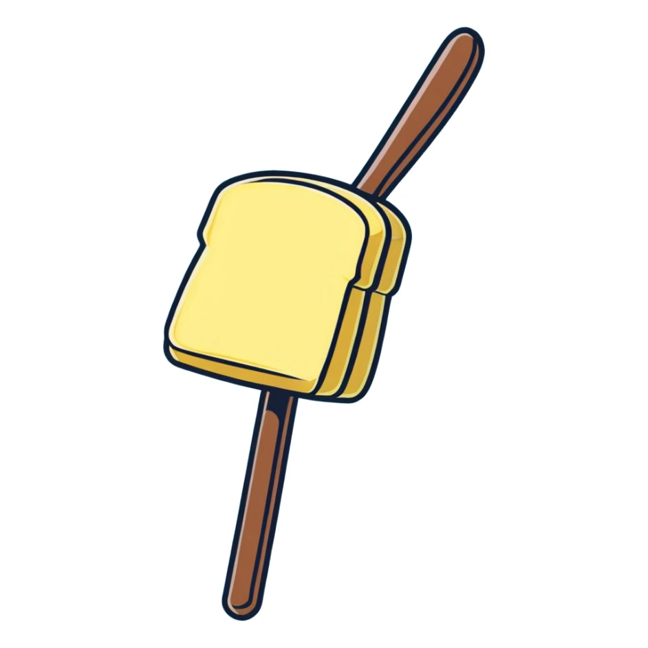 a stick of yellow butter sticker