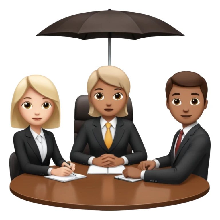 3 people business meeting circular crop sticker