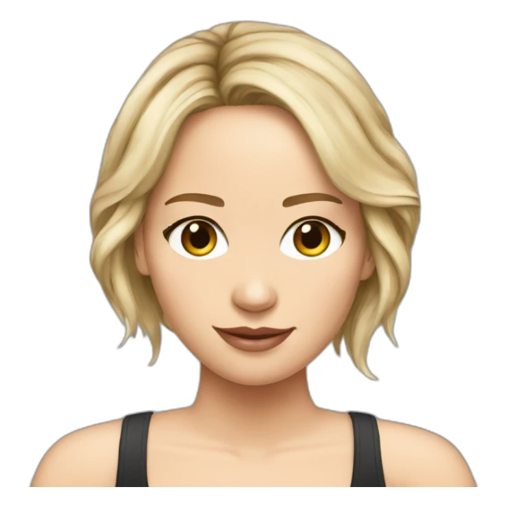 jennifer lawrence cartoon wearing tank top sticker