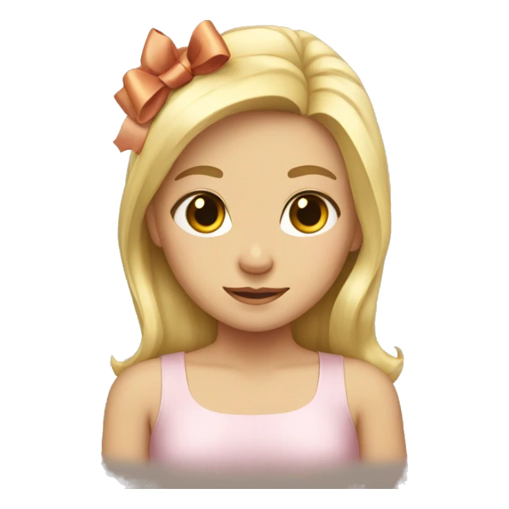 Blond girl with a bow sticker