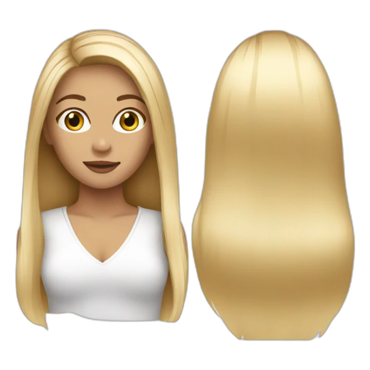 Woman long straight blond hair sticker
