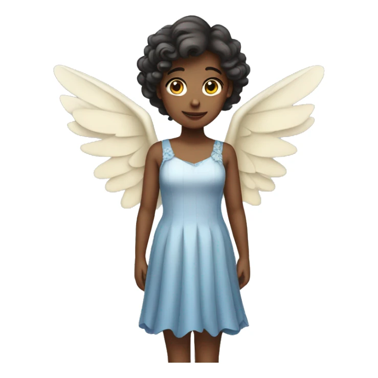 Girl wearing a pretty dress with wings sticker