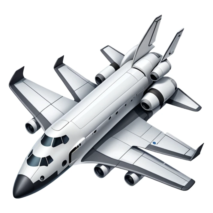 An icon featuring a collage of a space shuttle, a drone, and an airplane, symbolizing aerospace technology. The design includes rocket engines, wings, and flight paths, representing advancements in aviation and space exploration. Transparent background highlights cutting-edge aerospace engineering. sticker