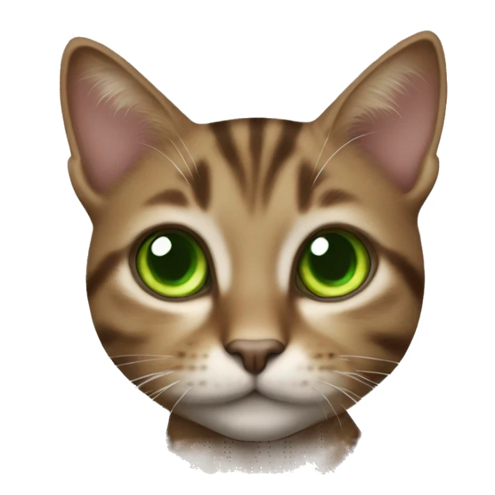 Realistic, green eye, brown tabby girly cat whole body sticker