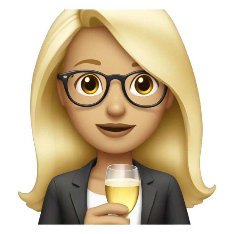 Blond girl wearing glasses drinking champagne  sticker