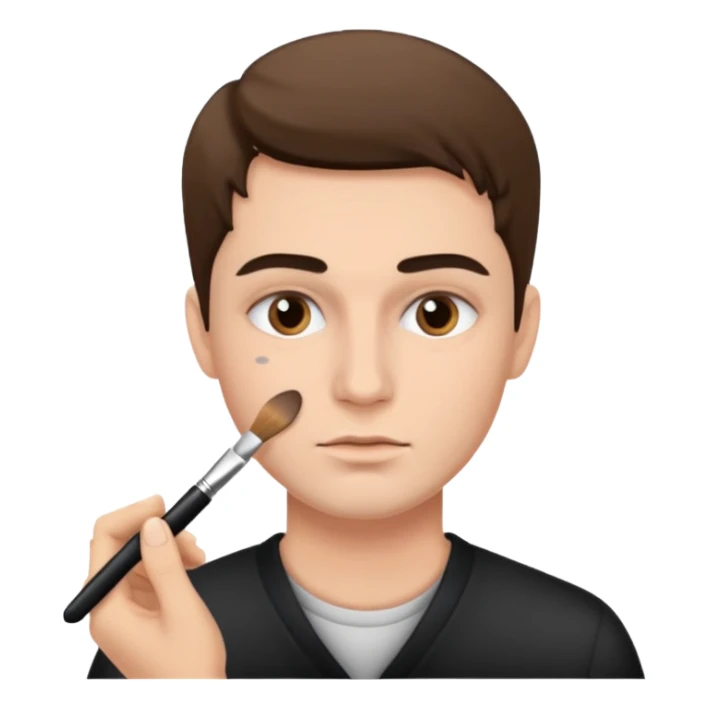 Man doing make up sticker