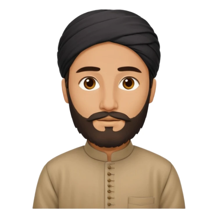 Pashtun man with beard and shalwar kameez sticker