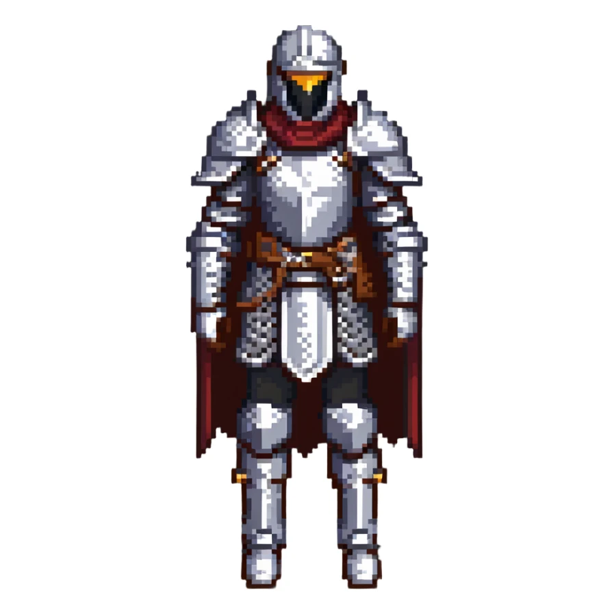 full mythril armor set, fantasy plate mail, complete set with helmet, chestplate, gauntlets, and boots sticker