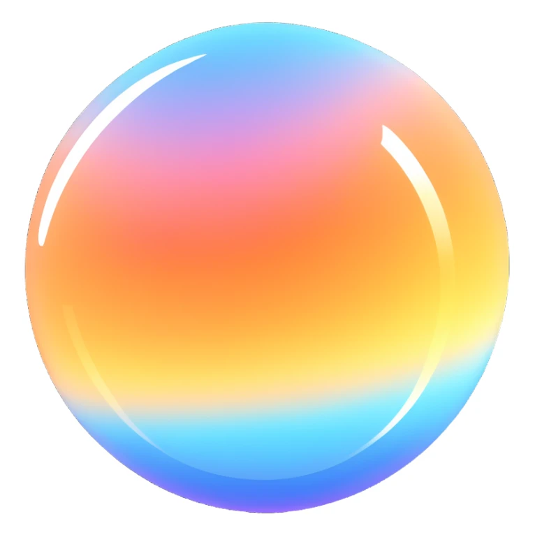 stylized semi-transparent blue or white orb with gentle light rays, symbolizing the soul, soft spiritual feel, transparent background sticker