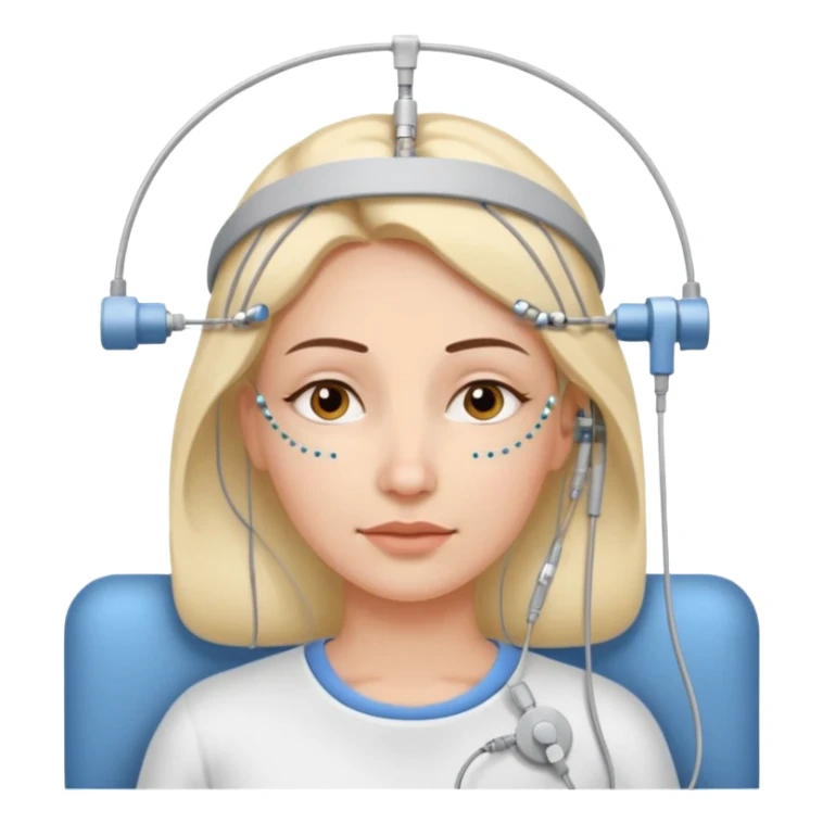 woman polysomnography sleep test with electrodes attached to head sticker