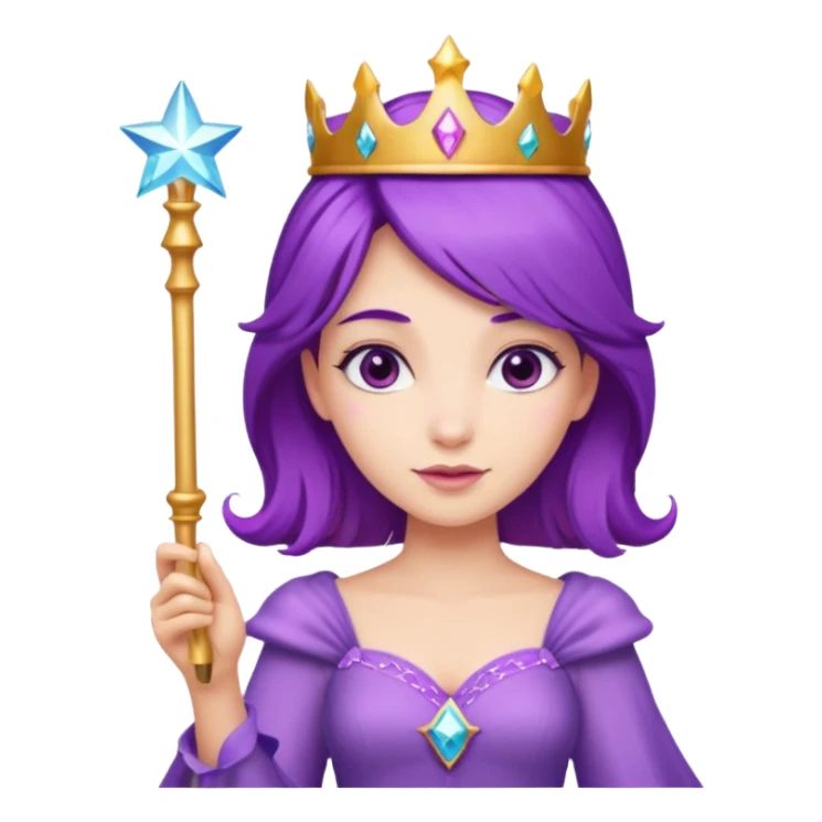 Princesses with Magic Wand in Purple Hair sticker