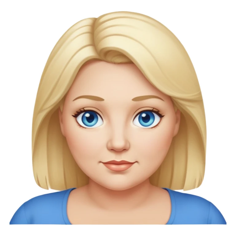 A middle aged plus size woman with blonde hair and blue eyes sticker