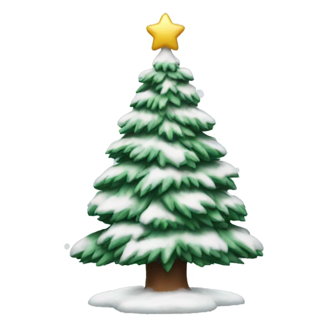 snowy christmas tree sticker