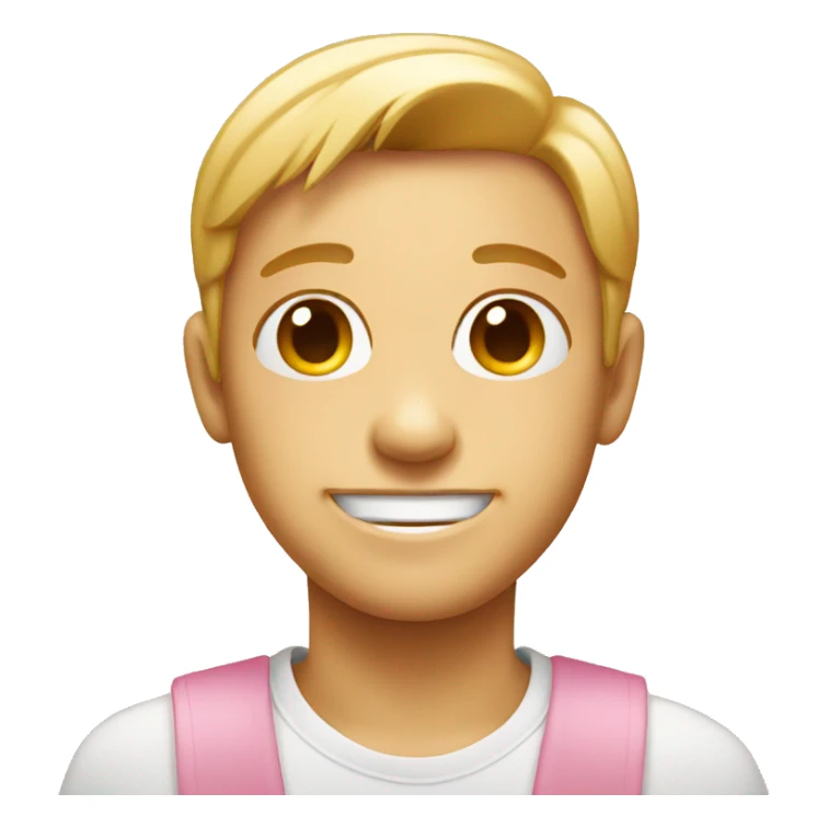 smiling emoji with light pink heart sticker