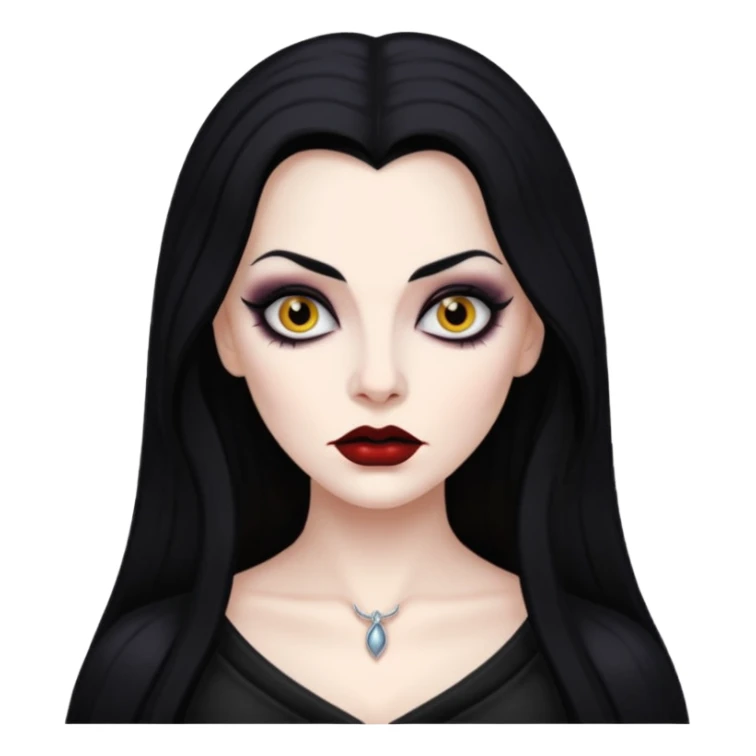 Vampira with long black hair sticker