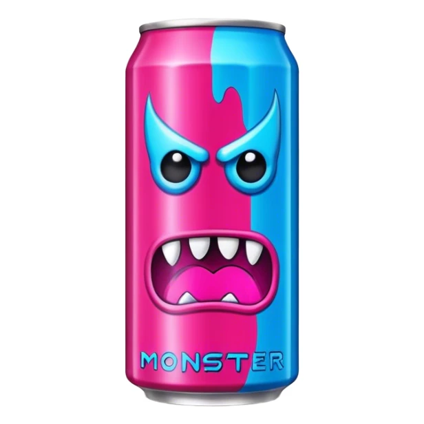 neon pink and blue energy drink "monster" sticker