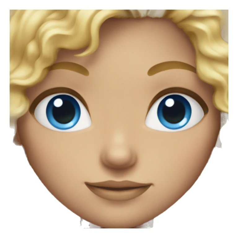 girl with blonde curly hair and blue eyes sticker