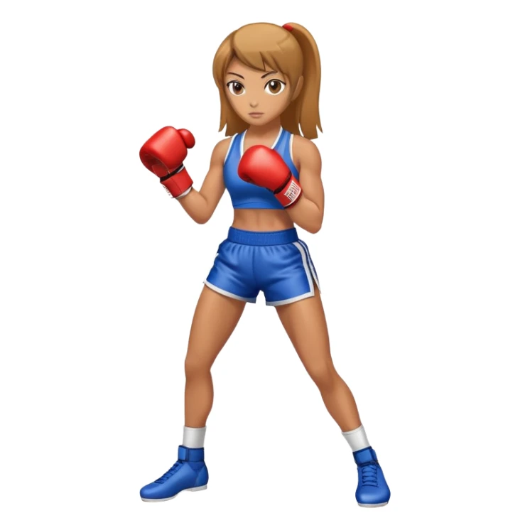 woman in kickboxing stance with boxing gloves sticker