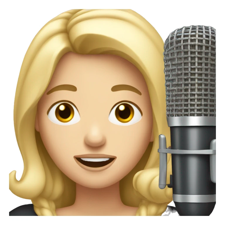 White woman with dark blond hair singing  sticker